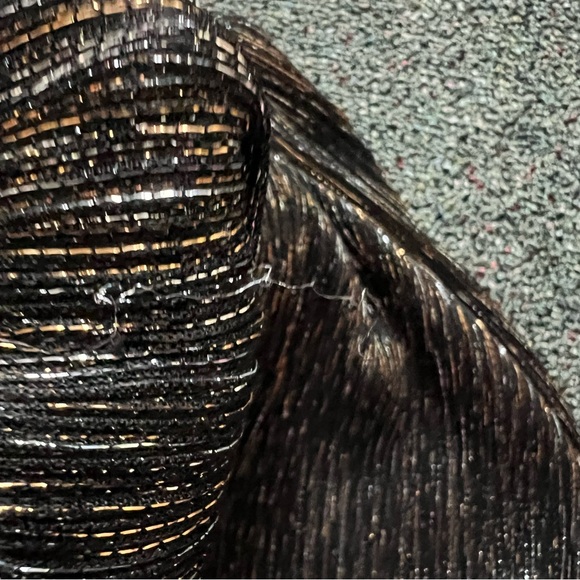 ZARA A-Line Silver Gold Metallic Threads Elastic High-Waist Knee-Length Skirt S - Picture 16 of 16